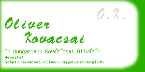 oliver kovacsai business card